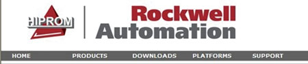 Hiprom被吞并后，公司網站頂部Logo右側添上更大字體的Rockwell Automation