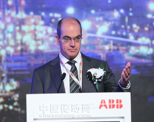 ABB北亞區(qū)總裁，ABB（中國）有限公司董事長兼總裁方秦在2012ABB自動化世界開幕式上作主旨演講